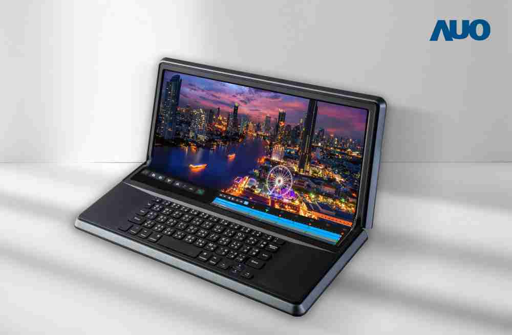 JDB电子14.6吋Micro LED折迭显示屏幕，，，，搭配半径4mm的弯折绞炼，，以及高画素、、、、高亮度、、高对比度的显示技术特点，，，即便在大视角下仍保有绝佳色相与亮度